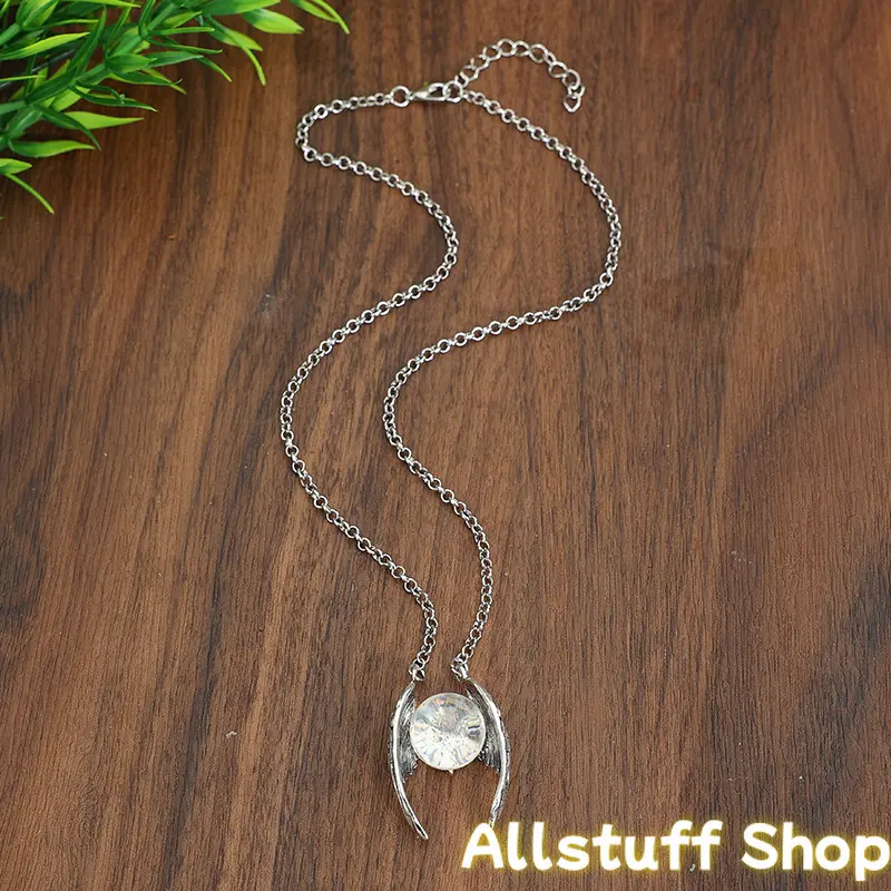 Unisex Ghost Wings Necklace with Crystal Pendant, Retro European Style, Funky Statement Accessory for Fashion Enthusiasts, Necklaces, Crystal Necklace