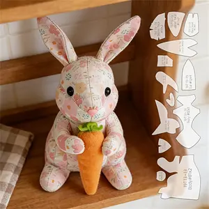 13pcs/set Easter Decorative Rabbit Craft Sewing Template Durable DIY Doll Making Template with Bunny Pattern PET Template Featuring Rabbit and Carrot Combination Decoration Handmade Sewing Tool Template for Birthday Gifts, Sewing Supplies Crafts