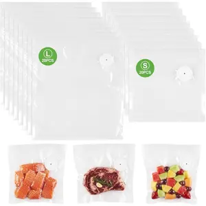 40 count (S+L)- Vacuum Sealer Bags for , Compatible with Chef Preserve and  Vacuum Sealers,20pcs 8.3x8.7 in, 20 count 11.8x13.4 in  Storage Bags