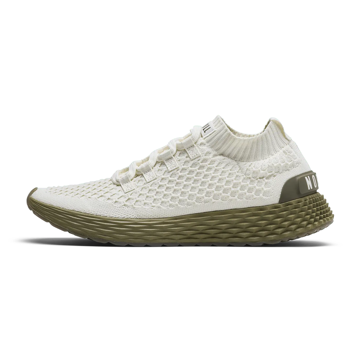 NOBULL Women's Allday Knit Shoe in Mineral White Olive - Everyday Walking Sneaker, Comfortable Slip-On Shoe, Casual Trainer