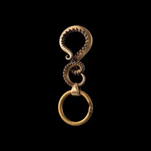Octopus Tentacle Keychain, Sea Animal Jewelry Gifts for Men