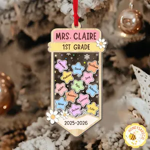 [NEW] Personalized Teacher Christmas Ornament, Teacher Ornament With Student Names, Teacher Gift Keepsake 2025