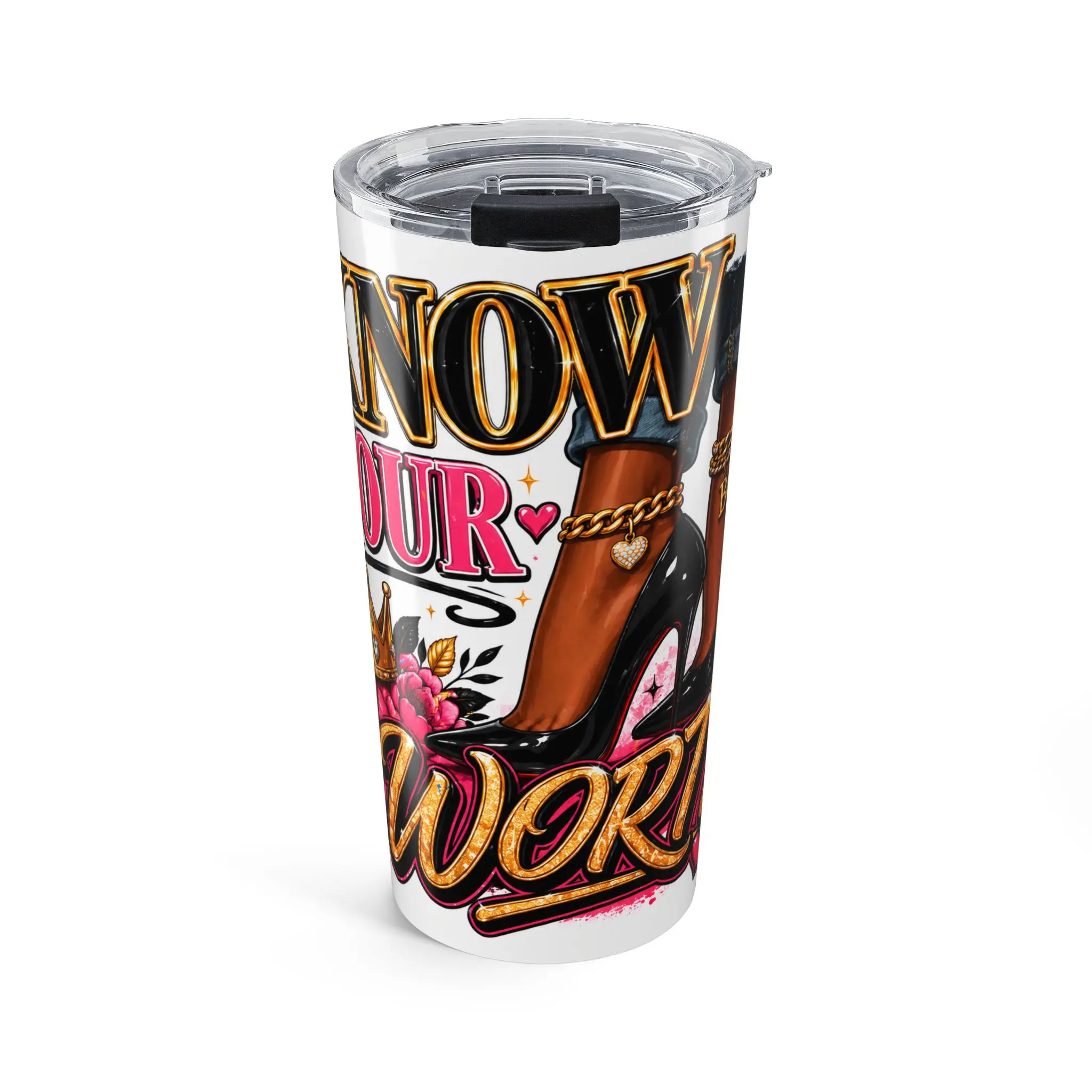 Know Your Worth 20oz Tumbler – Boss Lady Motivational Cup