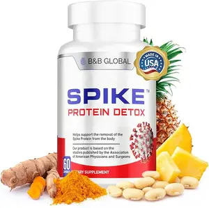 B&B GLOBAL Spike Protein Detox with Nattokinase 4000FU, Bromelain 500mg, Curcumin 1000mg & Black Pepper 5mg - USA-Made, Non-GMO, Vegan, Gluten-Free Supplement for Optimum Health