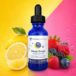 Visible Science Sleep Drops for Restful Sleep Support | Magnesium & Valerian Root Liquid Supplement | Berry Flavor | 2 fl oz | Easy-to-Take