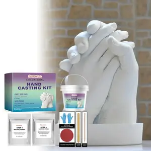 Hand Mold Powder DIY Set, Couple Hand Mold Making Kit, Memorial Sculpture, Anniversary Halloween Christmas New Year Gift, Gifts For Loved Ones