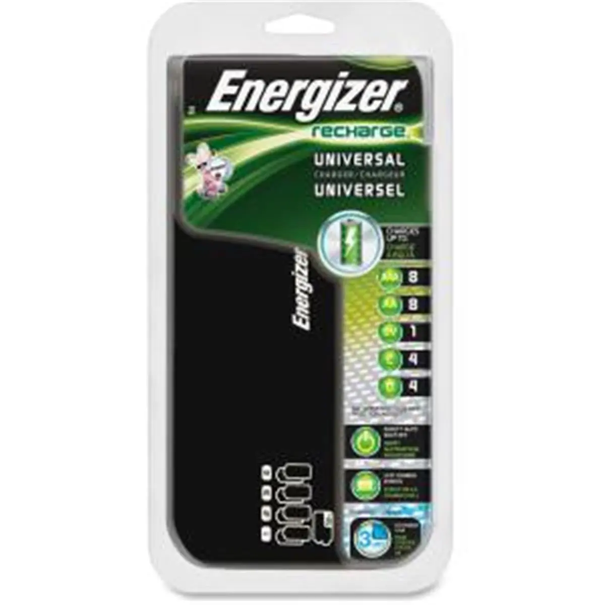 Energizer T43967 12V Universal Portable Charger - Green & Silver, Auto Shut-Off, for Sports & Outdoor Cycling Equipment Battery Charging