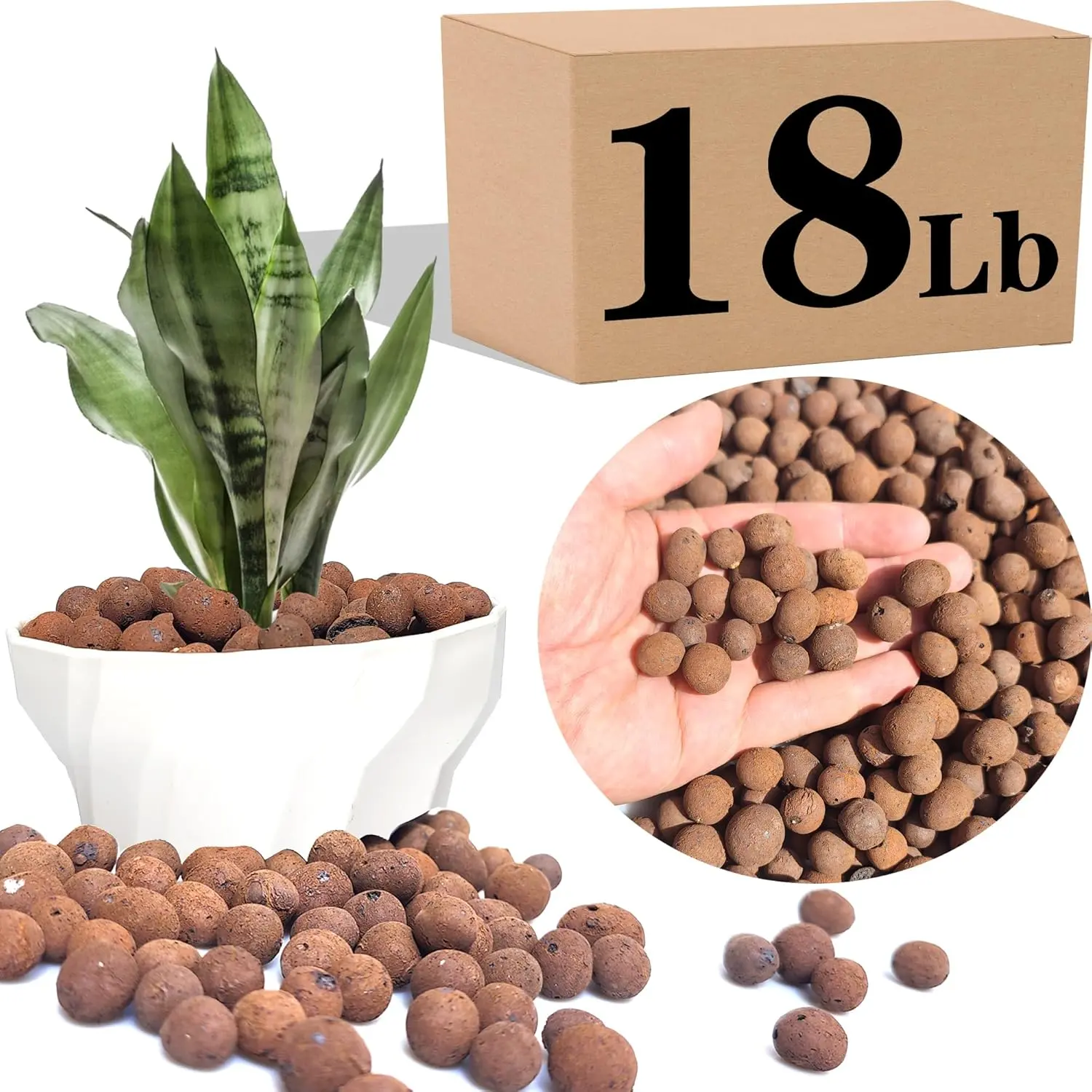 Clay Pebbles Hydroponic Rocks Organic Ceramsite Grow Media for Horticultural,Orchids,Drainage