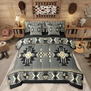 Feelyou 7-Piece Ultra Soft Aztec Print Bed Comforter Set - Rustic Western Bedding, Exotic Native American Comforters, Ethnic Farmhouse Linen, Multi-Size Option Including Queen Comforter Set for Boys