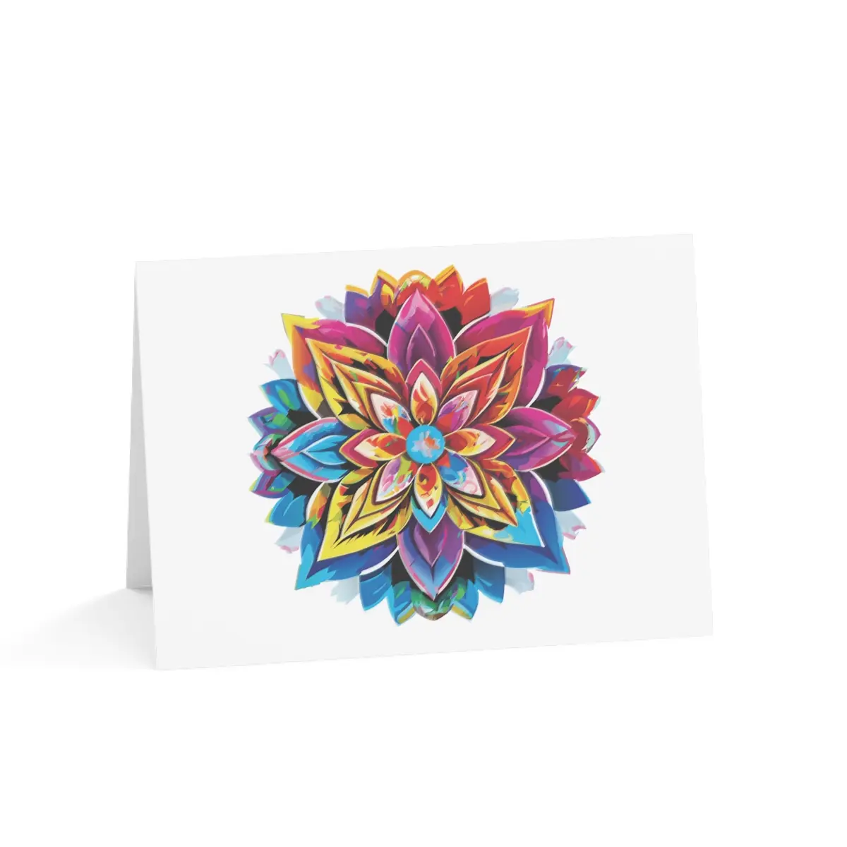 Abstract Colorful Blooming Flower Greeting Cards (1, 10, 30, and 50pcs)