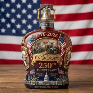 2026 American Independence Day Commemorative Wine Bottle, Patriotic Theme Collectible Display Piece, Whiskey Glass, 1pc