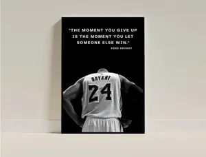 [NO FRAME] MOTIVATIONAL Quotes WALL ART Decor Inspirational Poster Kobe Bryant Basketball Player Poster