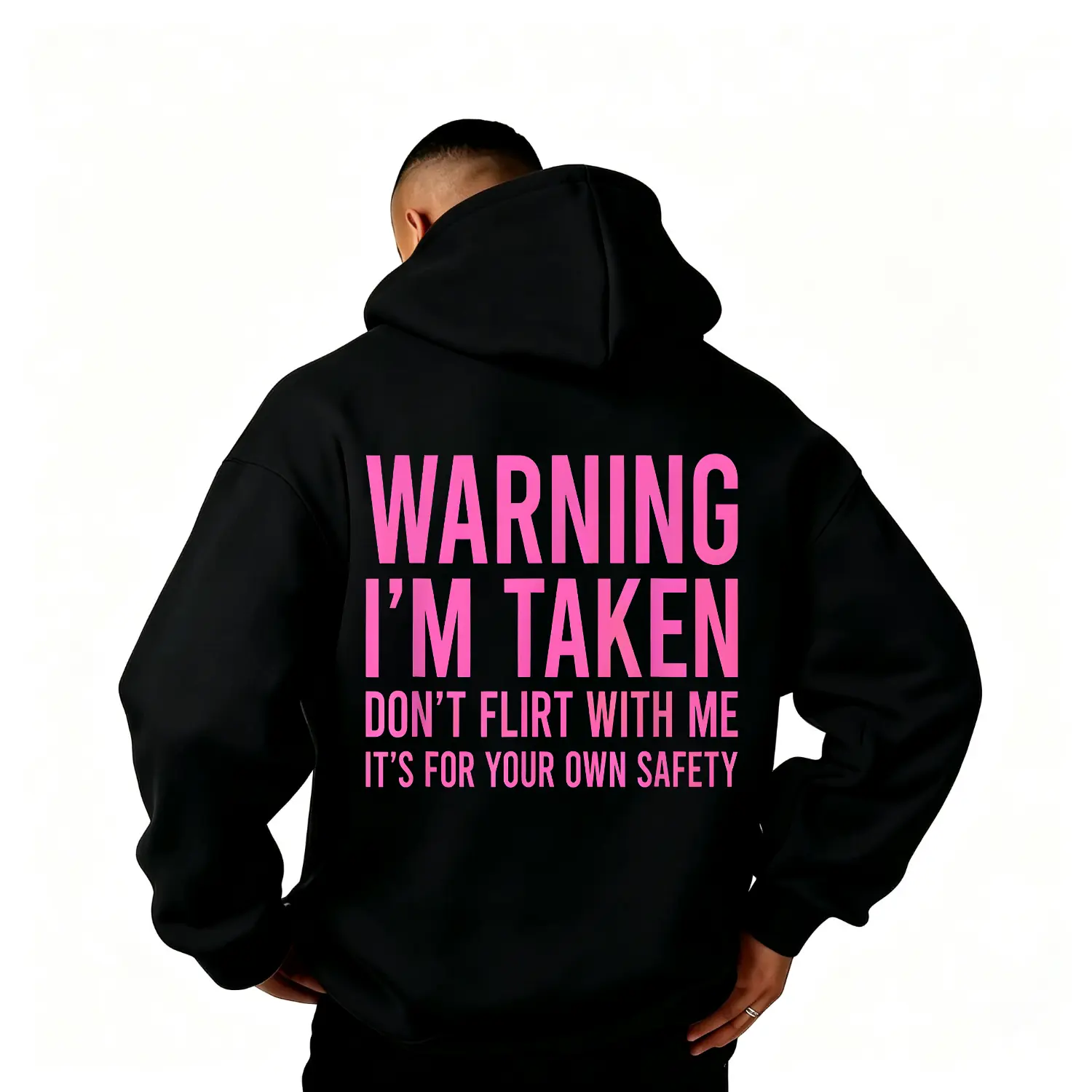 Made in Usa Warning Im Taken Dont Flirt With Me Hoodie Funny Couple Pullover Sweatshirt Romantic Valentine Gift For Partner