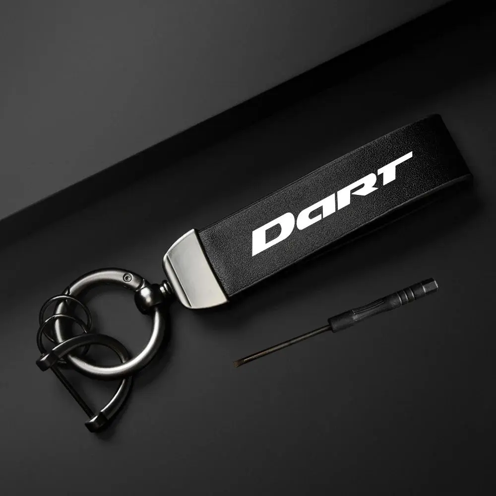 Car Keychain, Car Keychain with Skin Texture PU Leather, Simple Design Keychain for Dodge DART, Car Interior Accessories, Car Key Accessory, Car Key Ring, Car Key Chains