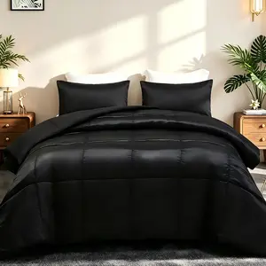 Whale Flotilla Soft Satin Bedding Set, Reversible Silk Comforter with Matching Pillowcases, Lightweight Duvet Suitable for All Seasons