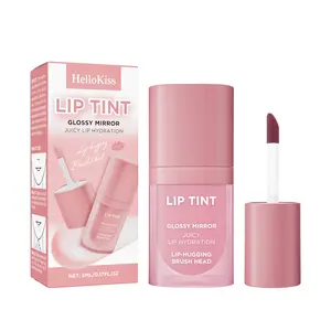 Juicy Glossy Mirror Lip Tint - Long-Lasting 24H Transfer-Proof Liquid Lipstick, Hydrating Lightweight Formula with Buildable Color, High-Shine Glass Finish, Lip-Hugging Brush Head