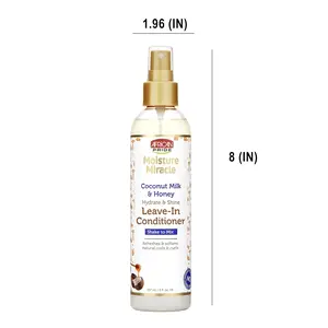 African Pride Moisture Miracle Coconut Milk & Honey Leave-In Conditioner - Refreshes & Softens Natural Coils & Curls, Hydrates & Shines, 8 oz