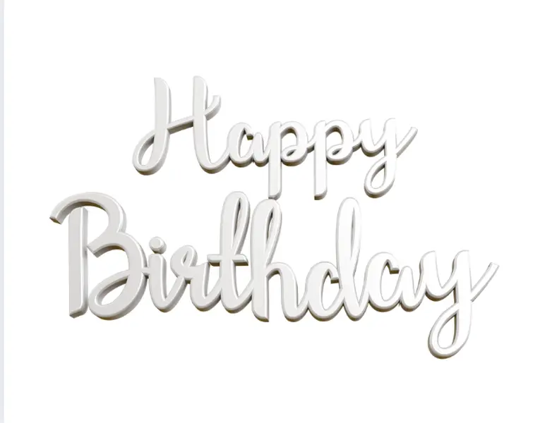 VINYL Happy Birthday Sticker 5 x 7.5