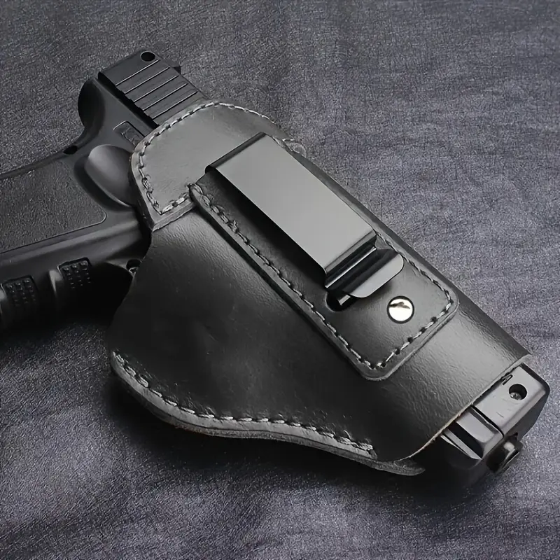 Medium-Size Composite PU Leather Waist Holster with Holster, Left & Right Hand Versions, Snap Closure