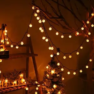 Christmas Solar Powered LED String Light, 8-Lighting-Modes LED Bulb Solar Outdoor Light, Garden Solar Light for Camping, Party, Birthday, Yard Indoor & Outdoor Decoration, Led Ball Lights