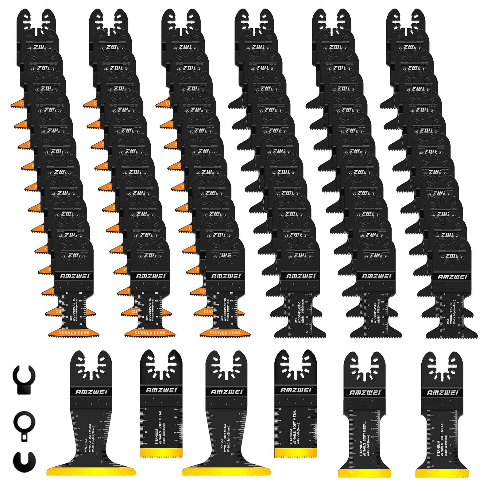 80/120-4PCS Tool Blades Metal Wood Cutting, Professional Curved Edge Oscillating Saw Blades with Titanium Multitool Blades, Compatible with Dewalt Milwaukee Ryobi Rockwell Fein Makita SummerWins