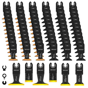 Father'sDayGift 80/120-4PCS Tool Blades Metal Wood Cutting, Professional Curved Edge Oscillating Saw Blades with Titanium Multitool Blades, Compatible with Dewalt Milwaukee Ryobi Rockwell Fein Makita outdoorfun