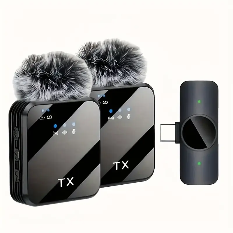 Wireless lavalier microphone high-end square,stereosound, intelligent noise reduction, suitableforsmartphone live broadcast or outdoor Vlog