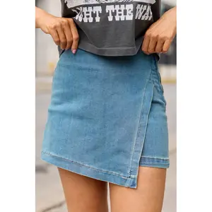 My Favorite Medium Wash Denim Skort