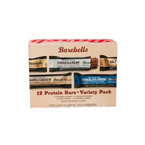Barebells Protein Bars Variety Pack - 12 Count, 1.9oz Bars - Protein Snacks with 20g of High Protein - Chocolate Protein Bar with 1g of Total Sugars - Perfect on The Go Protein Snack & Breakfast Bars