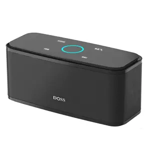 DOSS SoundBox Touch Wireless Bluetooth Speaker 12W HD Sound IPX5 Waterproof 20H Playtime Touch Control Handsfree Stereo OutdoorFun Black Audio Micro Portable Protection Charging Rechargeable USB