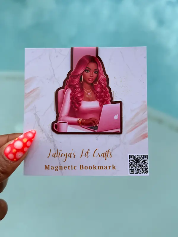 Magnetic Bookmark, Boss Lady Reader Design, Soft Life Collection, Custom Printed Office Stationery for Book Marking, Custom Printed Bookmarks