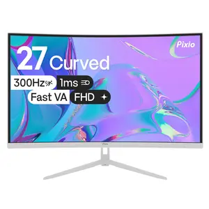 Pixio PXC279 Wave 27 inch 300Hz Refresh Rate FHD 1080p Resolution 1650R Curved Fast VA Panel 1ms GTG Response Time Adaptive Sync HDR Curved Gaming Monitor