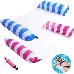 Striped Floating Lounger Chair, Inflatable Pool Lounge, Perfect for Pool, Comfortable Summer Relaxation, Ideal for Beach and Seaside Vacations