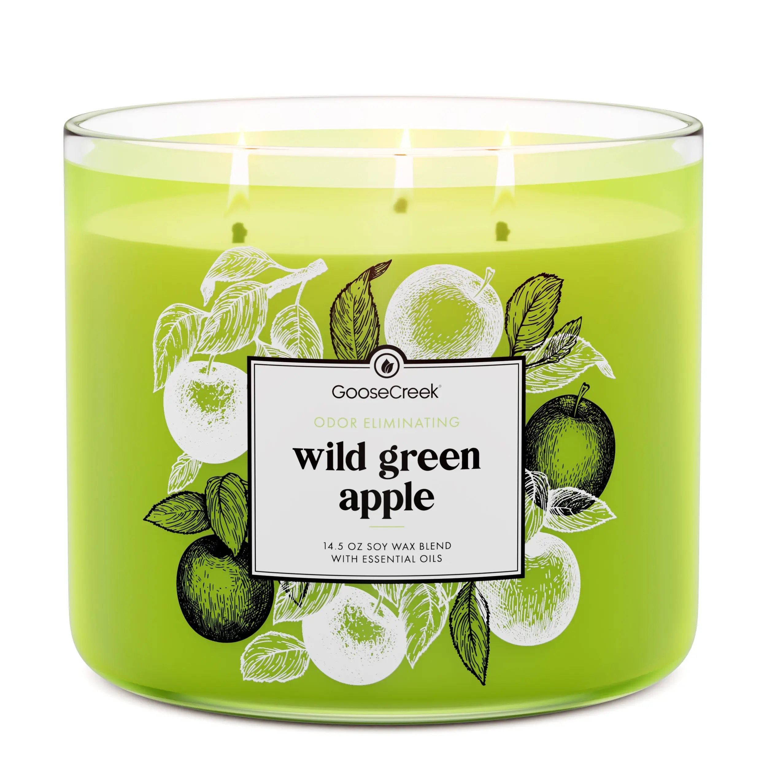 Goosecreek Wild Green Apple Candle 14.5 oz Soy Wax Blend with Essential Oils for Home Decoration - Ornaments