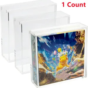 1pc Transparent Acrylic Magnetic Storage Display Box for PTCG PKMN Japenese Booster Box- Protective Collector's Box with Magnetic Lid Stackable Design Suitable Trading Card Storage, Collector's Cards Pack Box, Sports Ballerina Cards Box, Card Hobby Box