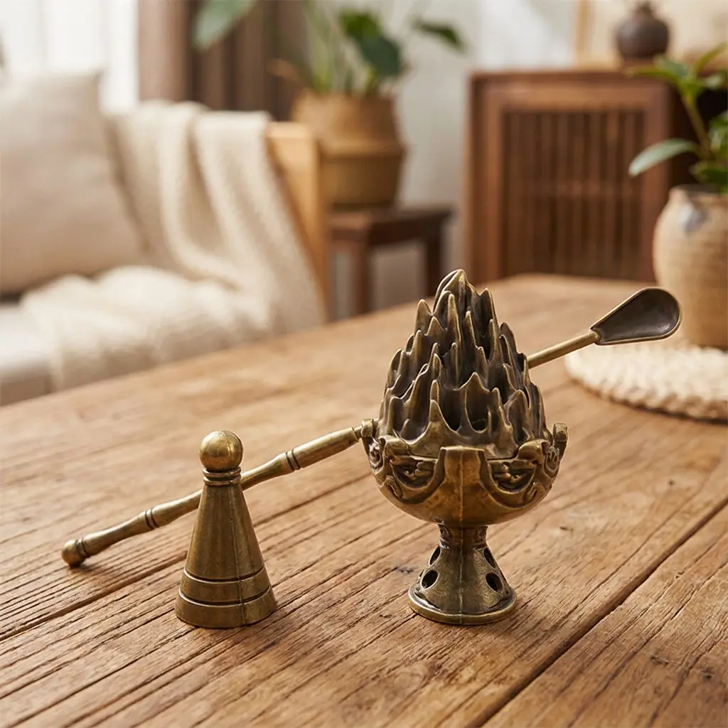 1 Set Mini Retro Boshan Censer Traditional Chinese Hill Shape Incense Holder Meditation Fragrance Sandalwood Incense Burner Indoor Relaxation Home Aromatherapy Aroma Furnace Ornament Tea Room Decor Home Fragrance Bakhoor Burner