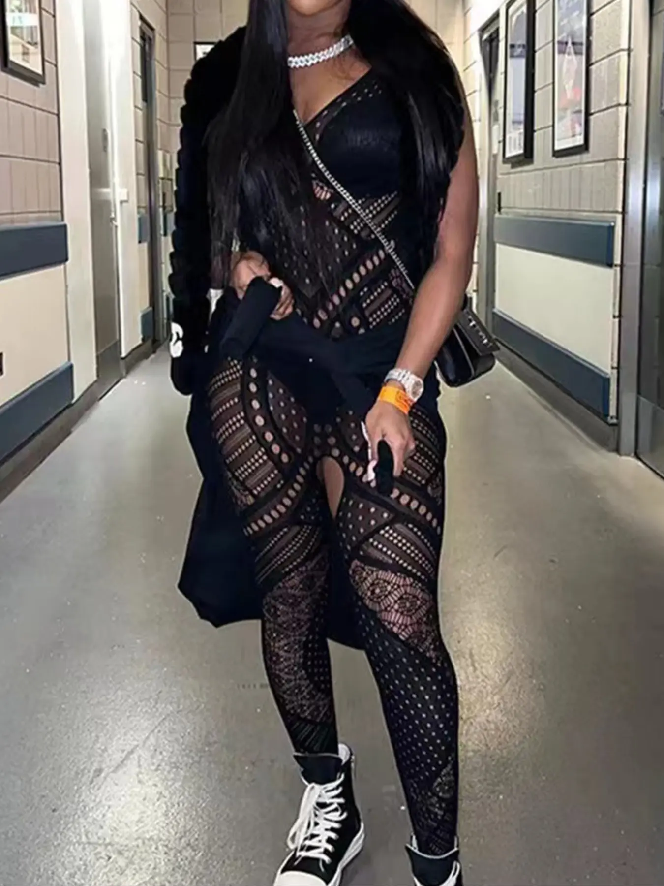 Women's Sexy Transparent Fishnet Jumpsuit, Hollow Out Festival Beachwear, Summer Swimsuit, No Accessories Included, Mesh swimsuits, Mesh Swimwear