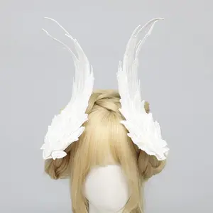 Christmas halloween  Lolita Feather Angel Wings Design Hair Hoop, Cute Hair Hoop for Women & Girls, Fashion Hair Accessories for Party, Daily Clothing Decor