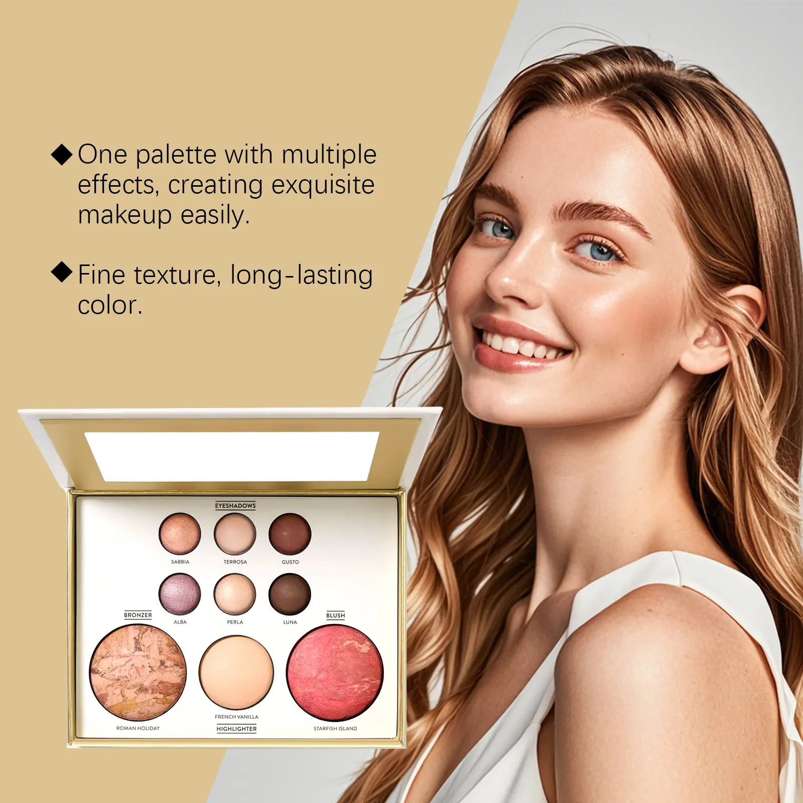 All-in-One Makeup Palette | Eyeshadow, Blush, Contour & Highlighter | Blendable Matte & Shimmer Shades | Travel-Friendly Beauty Kit All-in-One Makeup Palette Eyeshadow Palette Face Palette Blush Palette Contour Palette
