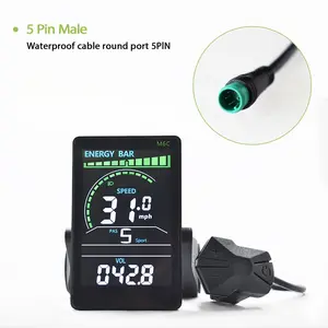 M6C 5Pin Waterproof Display, 1 Count Waterproof Display for Electric Bicycle Ebike, Cycling Accessories for Outdoor Cycling