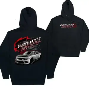 Project SRT HELLCAT POWER Dodge Charger Muscle Car Hoodie - Mopar Fan racing fan Casual Classic fall outfits outfits men y2k clothing streetwear black fits Unisex hoodie graphic tee