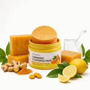 KORMESIC 2-Step Turmeric Double Deep Cleansing Kit - Turmeric Soap, 50ct Salicylic Acid Exfoliating Pads, Brightening Pore Minimizer with Kojic Acid & Centella Asiatica for Comprehensive Skincare