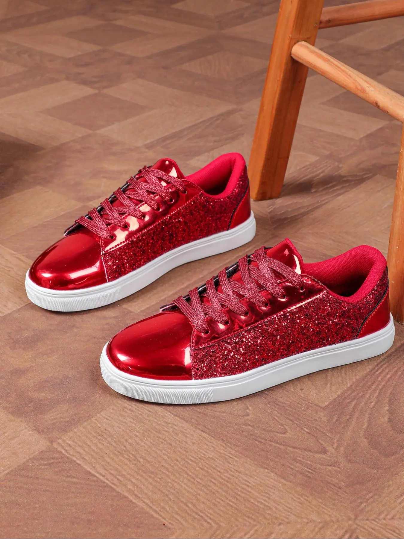 Men's Street Trend Glitter Low Top Sneakers, Trendy Breathable Comfortable Sports Shoes, Fashionable Sneakers for Daily Wear, Casual Fashion Shoes, Glitter Design Sneakers, Lace Up Sneakers, Lowtop Casual Sneaker