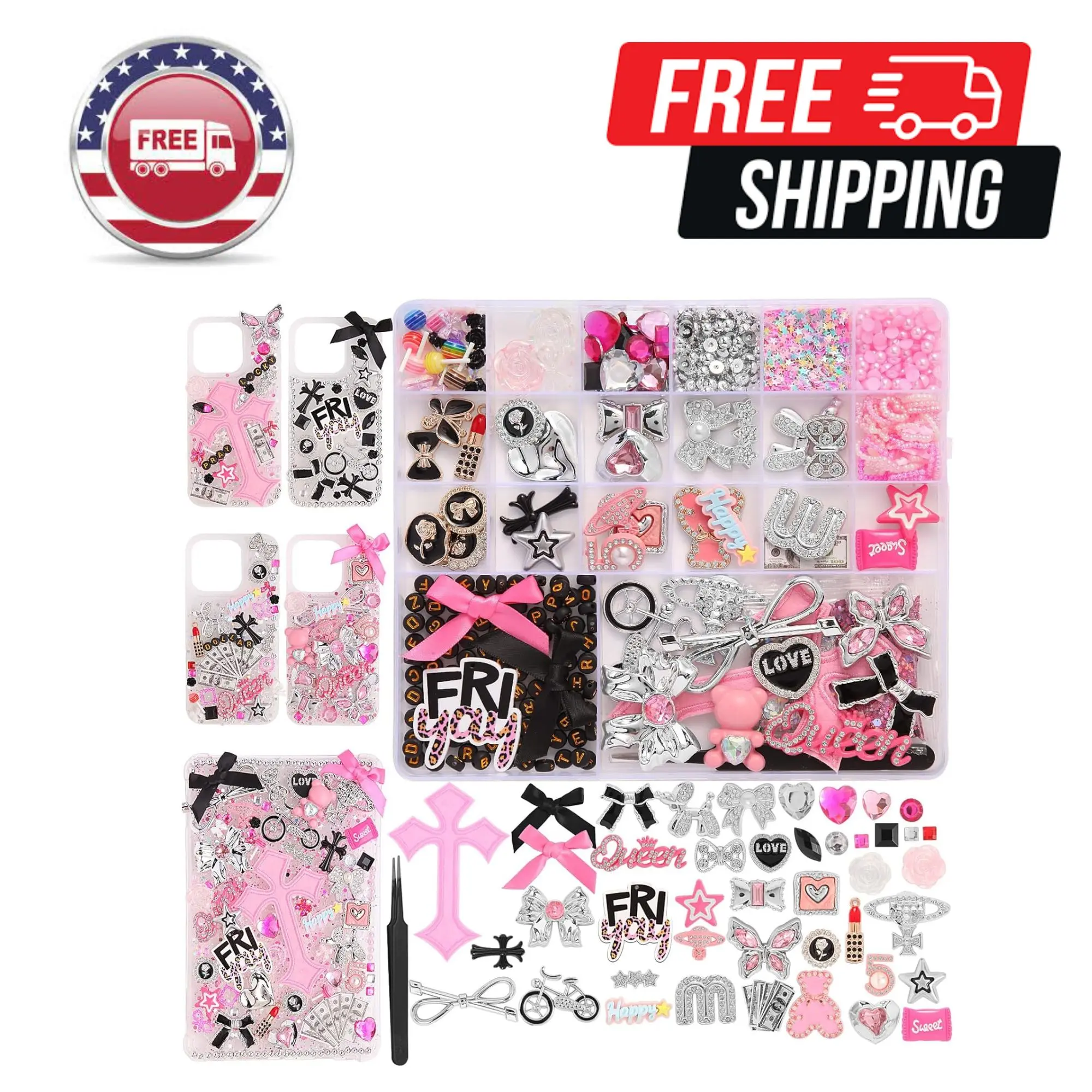 2380 Pcs Junk Phone Case Charms Kit