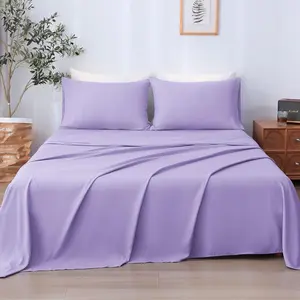 Twin Sheet Set 3 Pieces,Lavender Ultra Soft & Breathable Microbifer Sheets, 1600 Thread Count Hotel Luxury Oeko-Tex Bed Sheets, 14-16 Inch Deep Pocket Durable Wrinkle Free Sheets