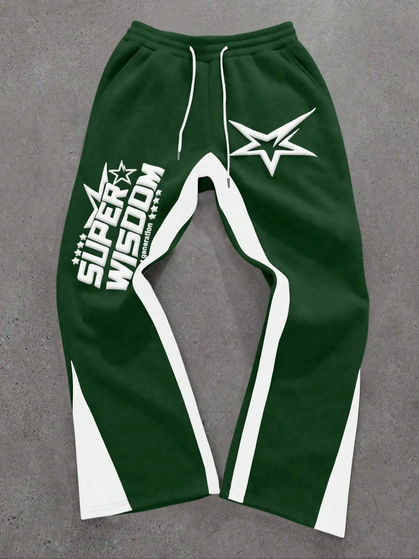 Men's Colorblock Letter & Star Print Sweatpants, logo sweatpants, Casual Comfy Jogger Pants for Daily Wear, Men's Trousers for All Seasons, Casual Sports Pants, Athleisure Pants, Knitted Sports Pants, Casual Sports Bottoms, Athleisure Style Bottoms