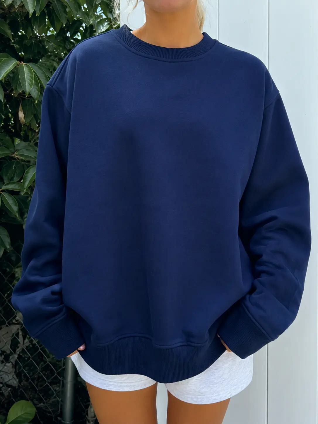Navy Blue Basic Blank Sweatshirt Navy Blue Basic Blank Sweatshirt