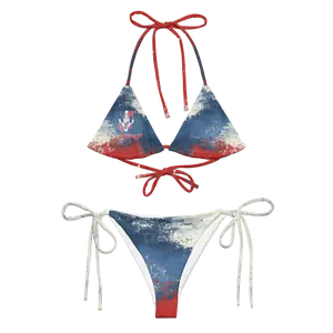 Dominican Republic Flag Gradient String Bikini