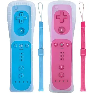 Wii Remote Controller, 2 Packs Upgrade Wii  Controller Compatible with Wii Wii U(blue and pink)