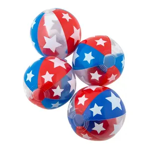 Mini Inflatable 5" Red White Blue Beach Balls - 12 Pcs